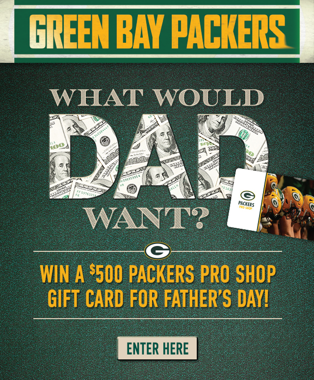 Enter for a shot at a $500 Packers Pro Shop gift card!