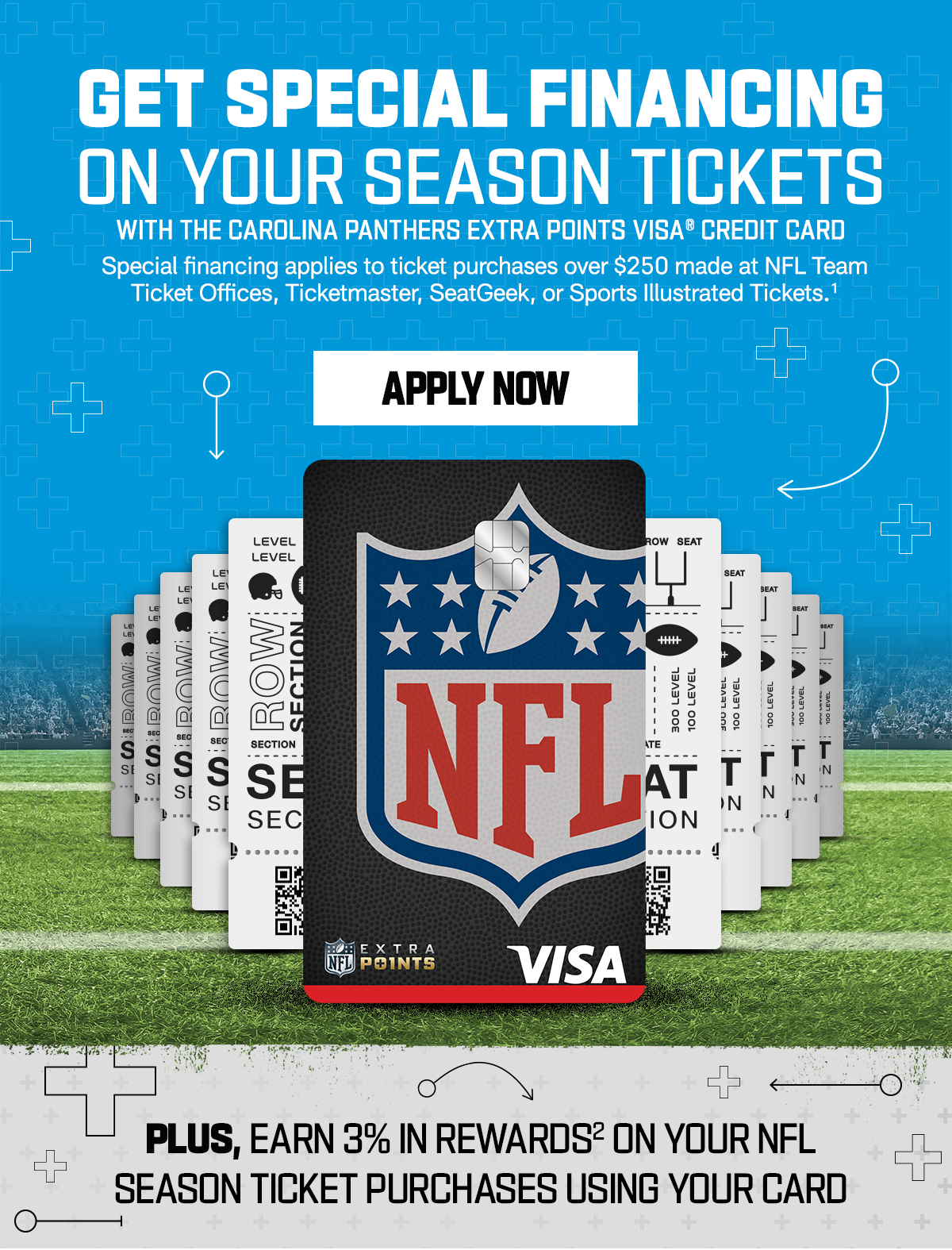 Apply now for the Carolina Panthers Extra Point Visa Credit Card