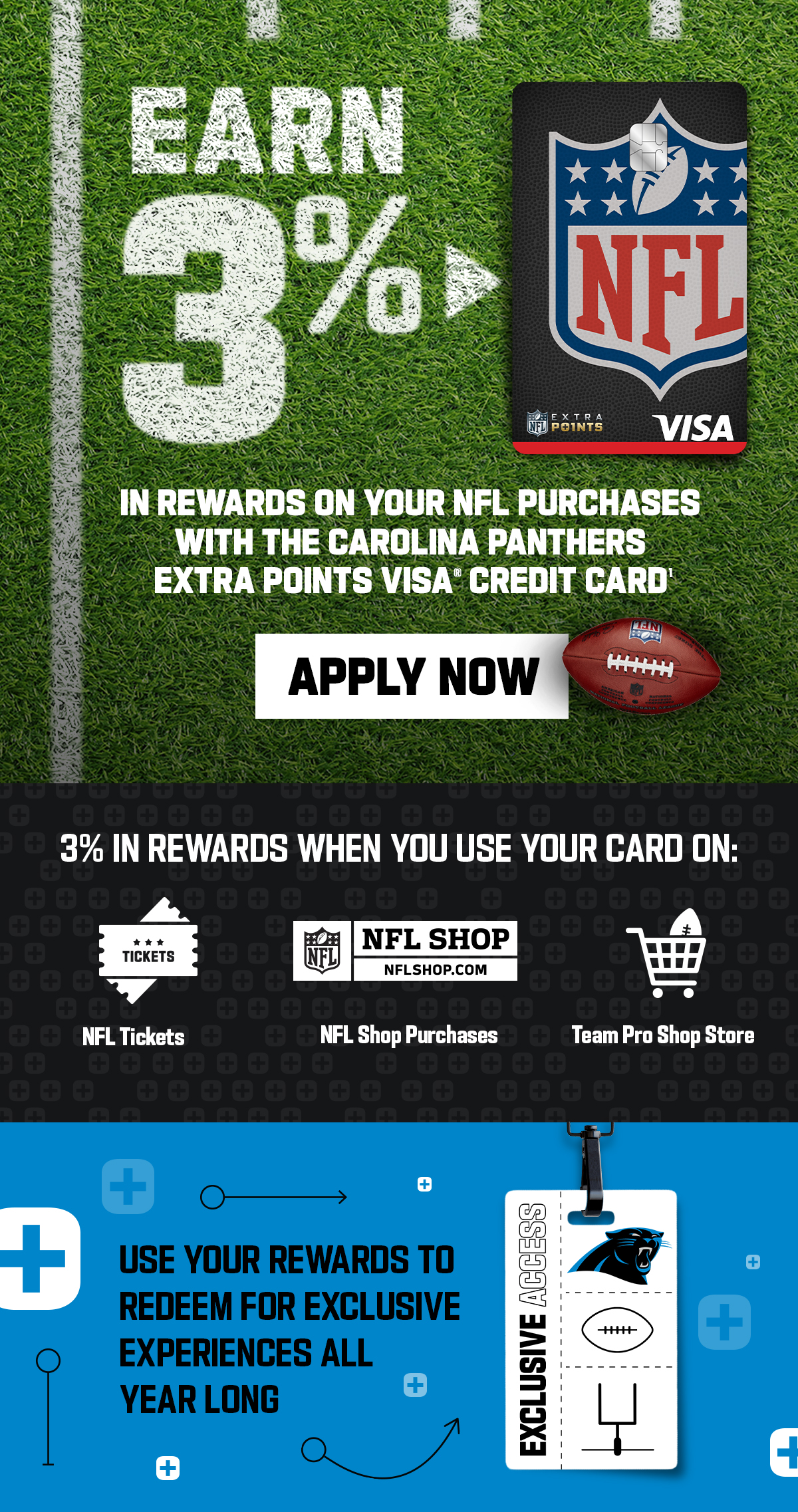Apply now for the Carolina Panthers Extra Point Visa Credit Card