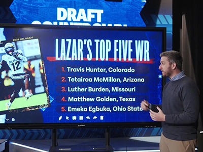 Lazar doing a film breakdown for WR candidates