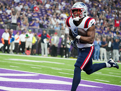 Treveyon Henderson smiling after the TD.