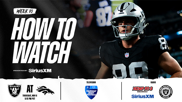 How to watch, listen to, and livestream Raiders at Broncos