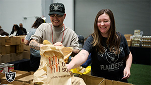 Raiders and Three Square partnered together to pack 10,000 meals for members of the local community