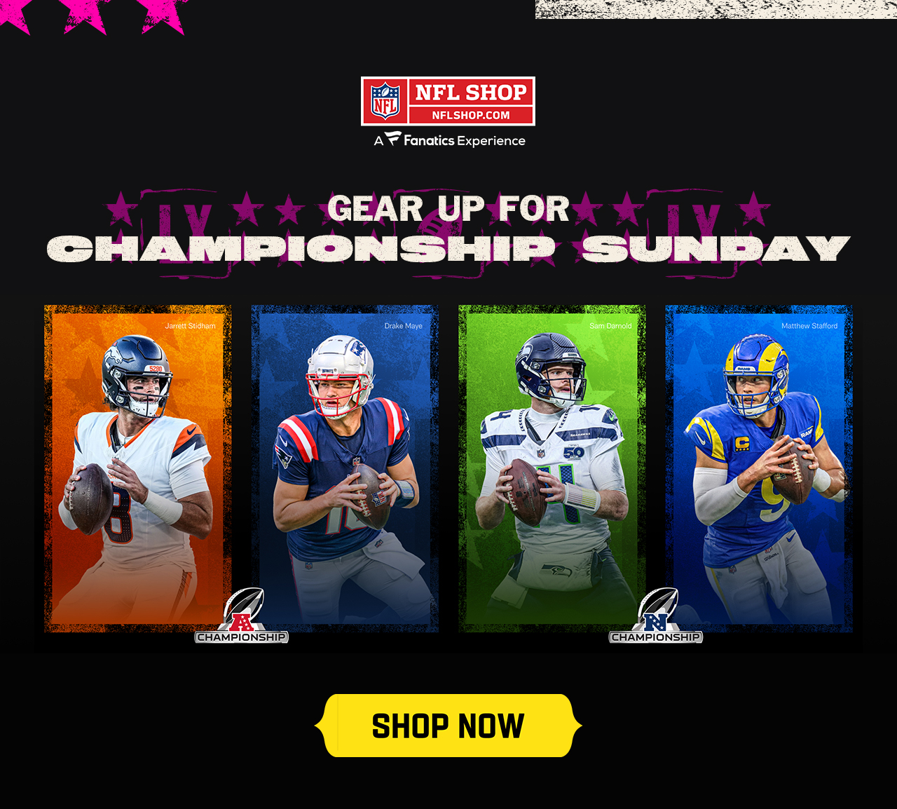 Gear Up For Championship Sunday. Shop Now.