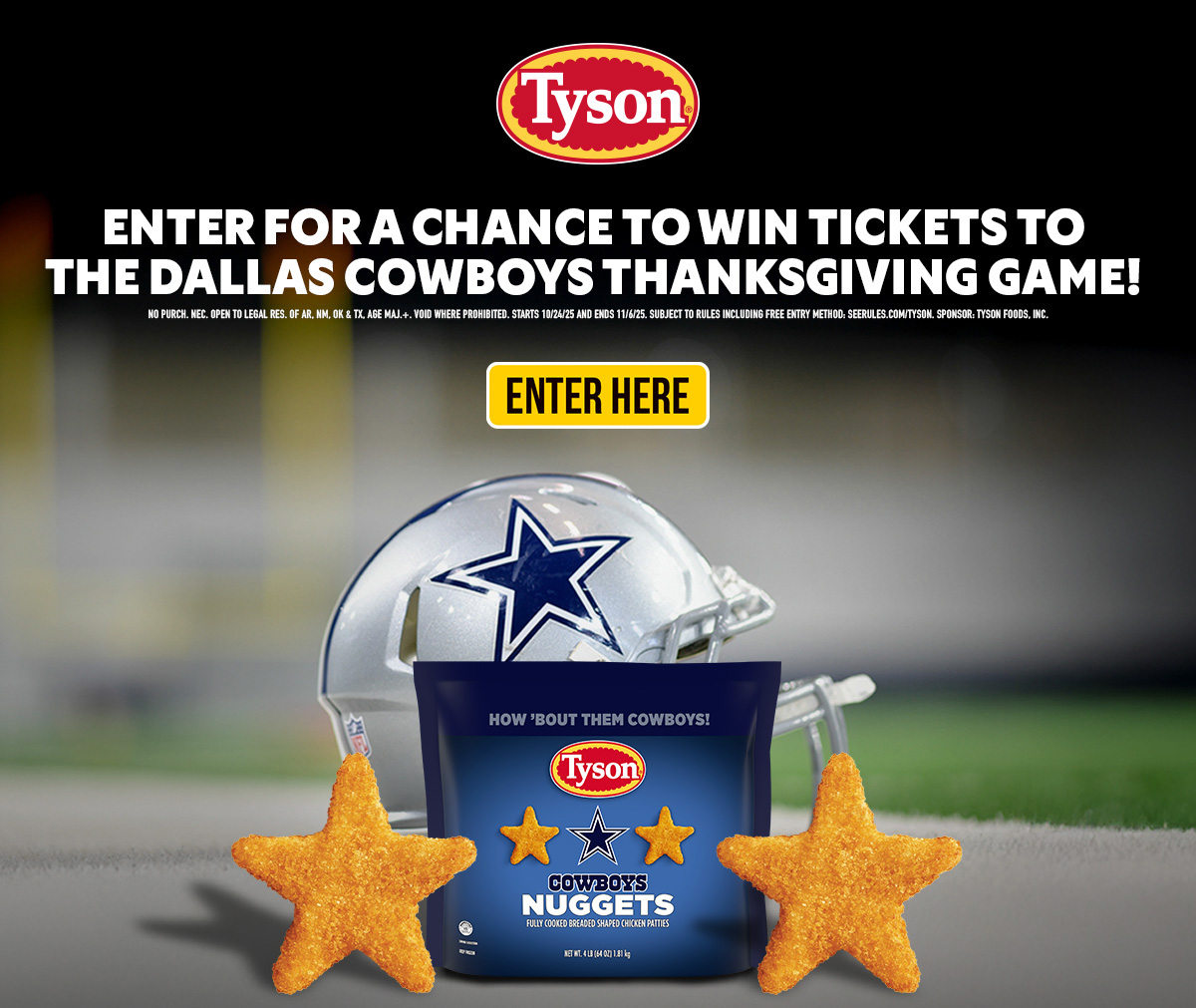 Tyson | Enter for a chance to win tickets to the Cowboys Thanksgiving game!
