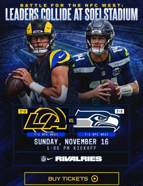 Rams vs Seahawks - Sunday, November 16