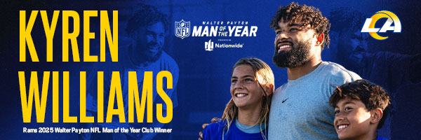 Kyren Williams Rams 2025 Walter Payton NFL Man of the Year Club Winner