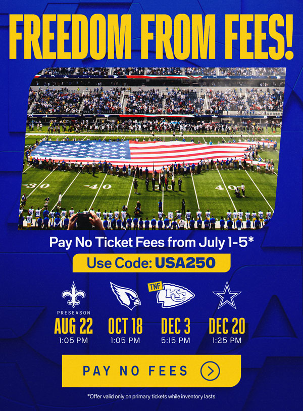 Pay no ticket fees from July 1-5