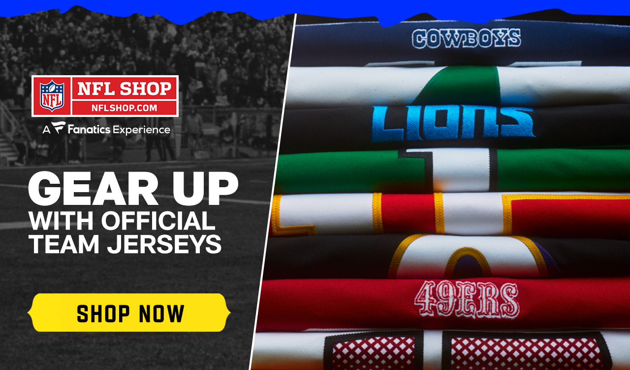 NFL Shop. Gear Up With Official Team Jerseys. CTA: Shop Now