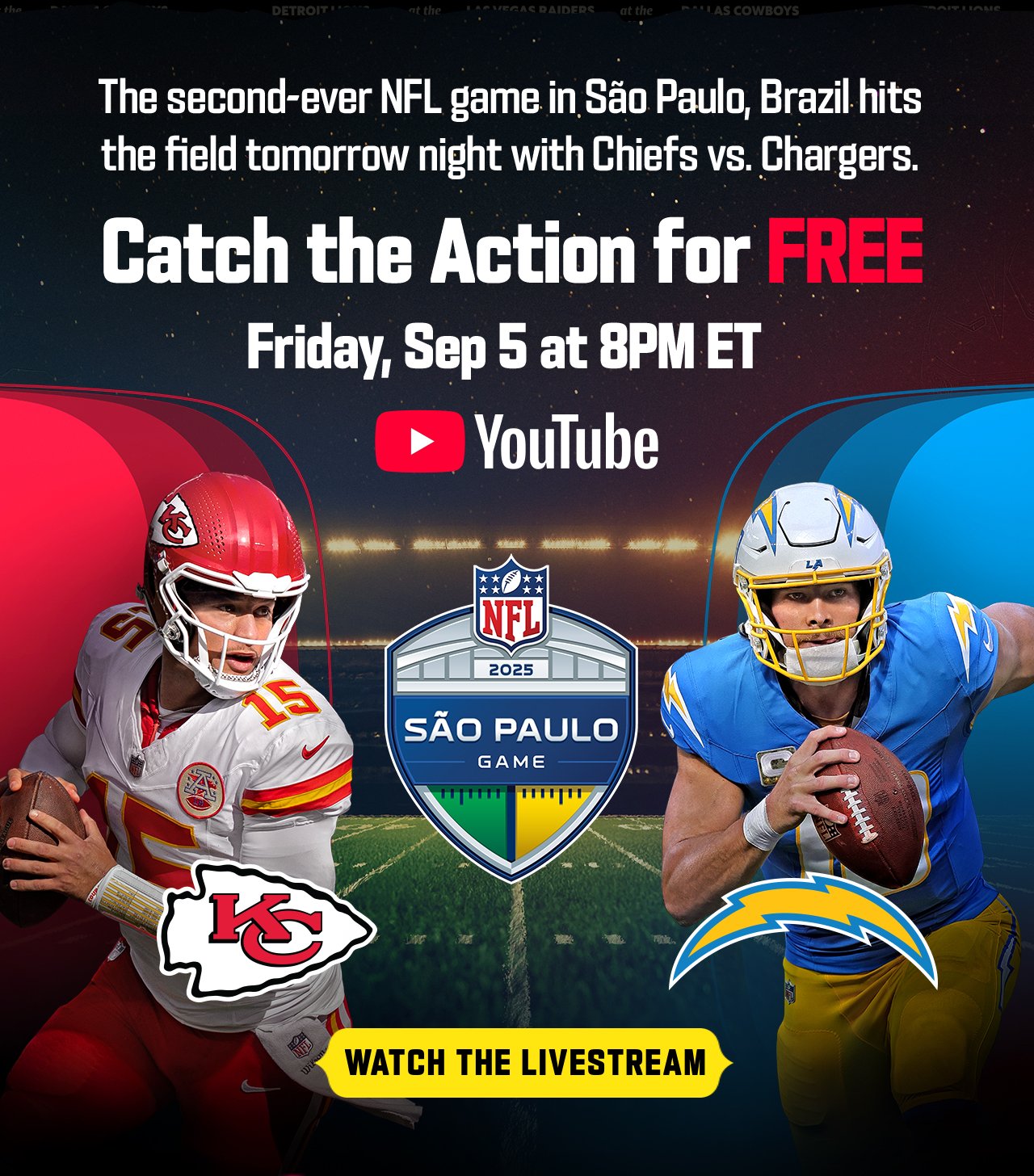 Catch the Action for Free on YouTube