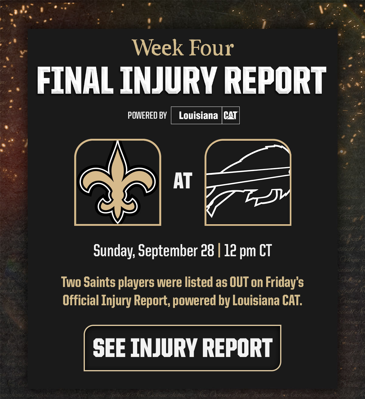 Saints Injury Report