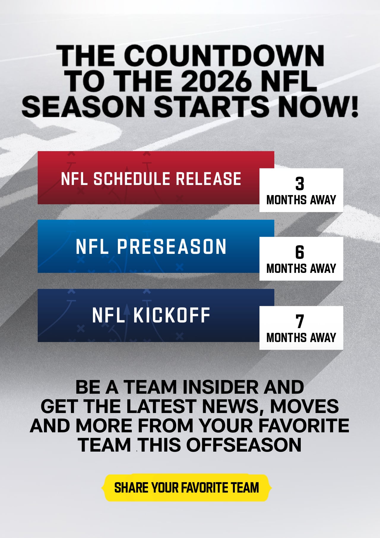 The Countdown to the 2026 NFL Season starts now!