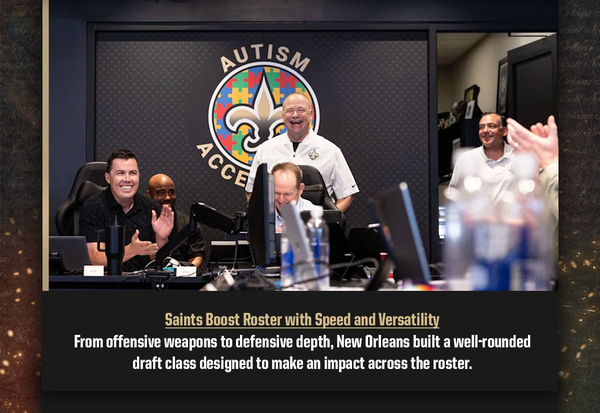 Saints boost roster with speed and versatility. From offensive weapons to defensive depth, New Orleans built a well-rounded draft class designed to make an impact across the roster