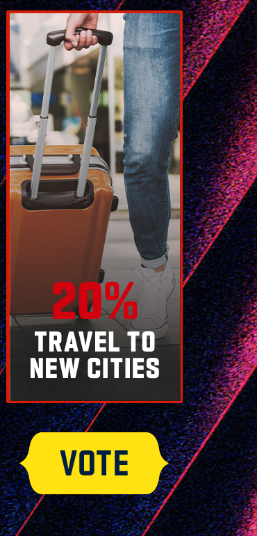 Travel To New Cities. Vote.