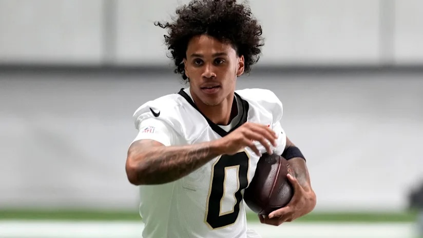Jordyn Tyson at Saints rookie minicamp