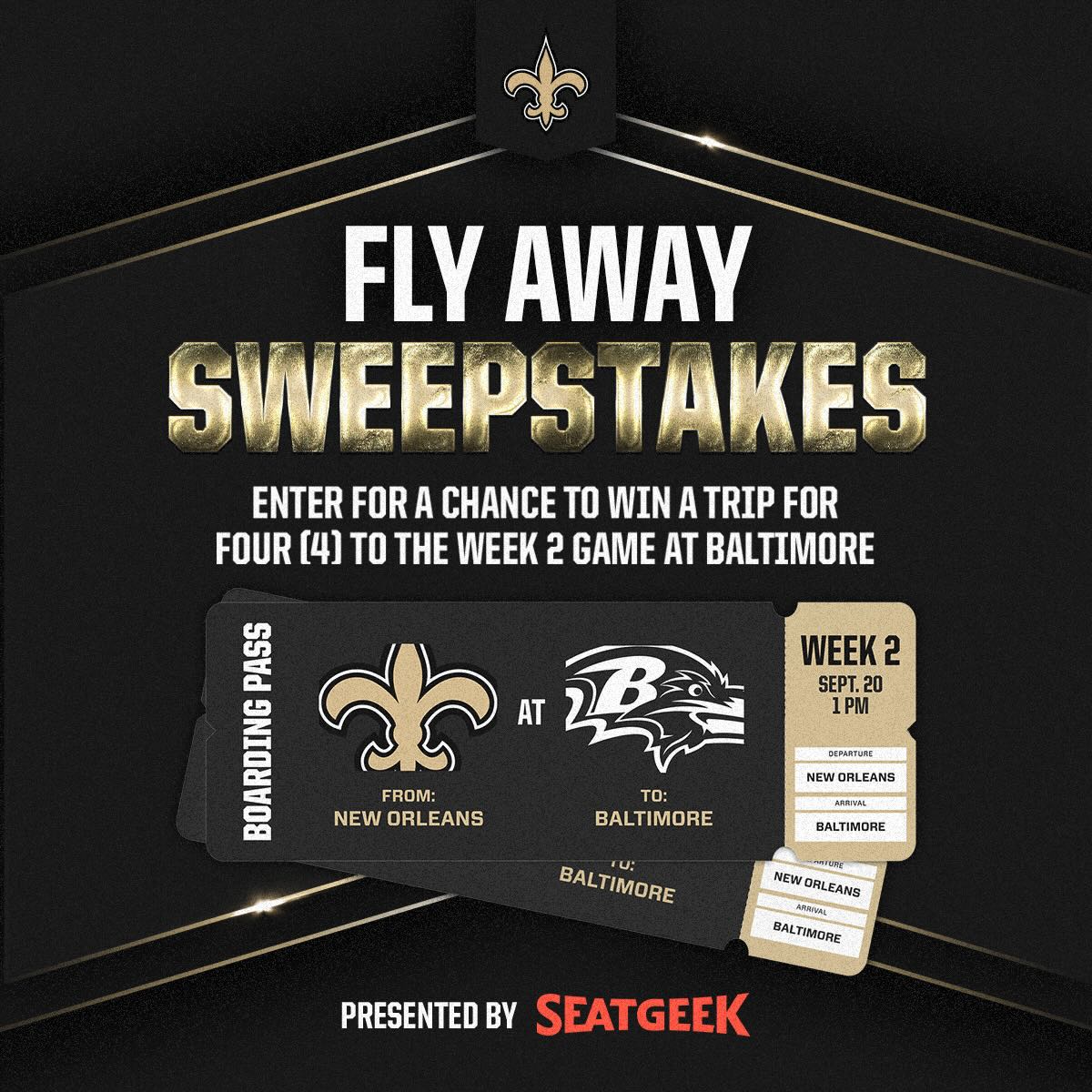 Fly Away Sweepstakes Presented by SeatGeek