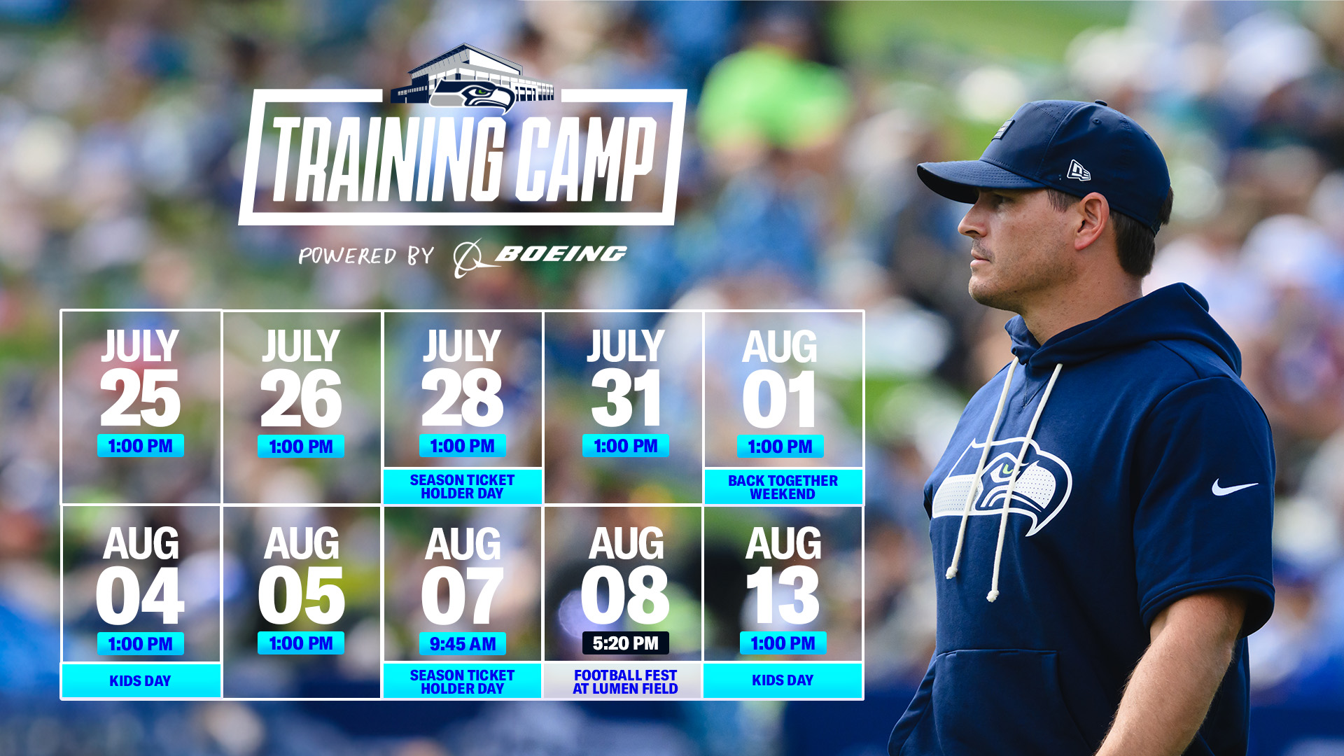 Mark your calendar for Seahawks Training Camp, powered by Boeing!