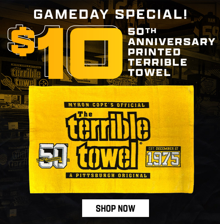 $10 50th Anniversary Printed Terrible Towel