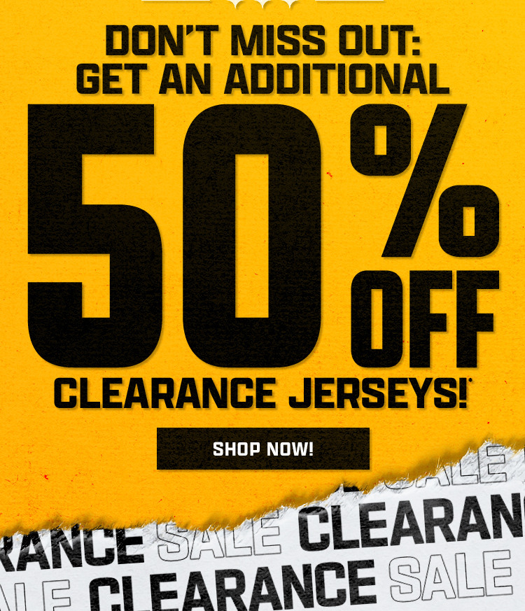 Get An Additional 50% Off Clearance Jerseys