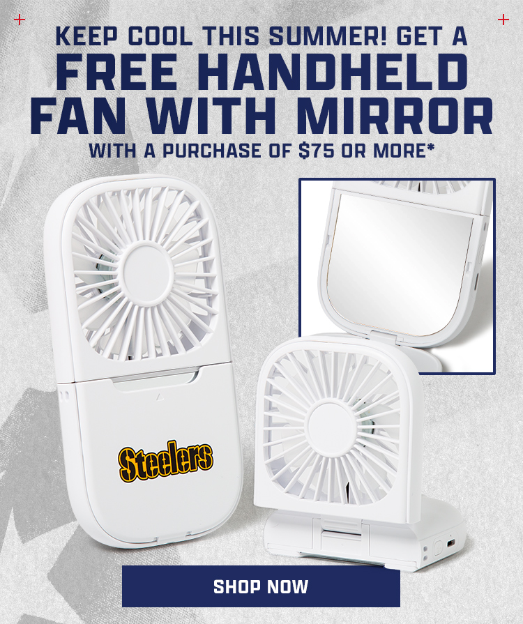 Free Handheld Fan with Mirror when you Spend $75+
