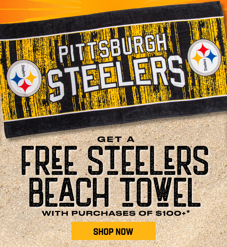 Free Steelers Beach Towel with $100+ Purchase