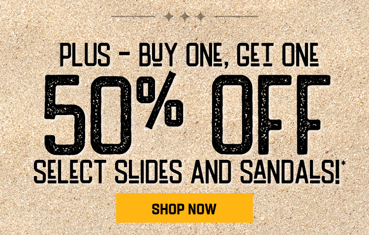 Buy One, Get One 50% Off Select Slides and Sandals