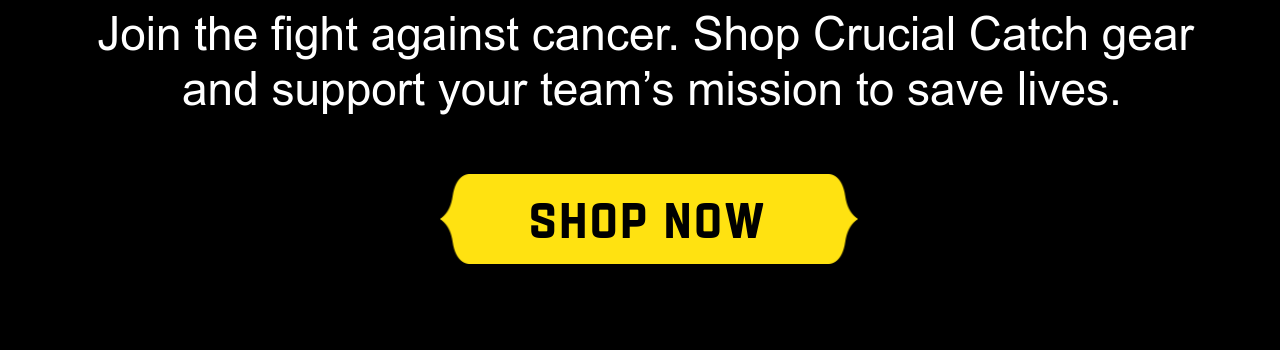 Join the fight against cancer. Shop Crucial Catch gear and support your team’s mission to save lives. 