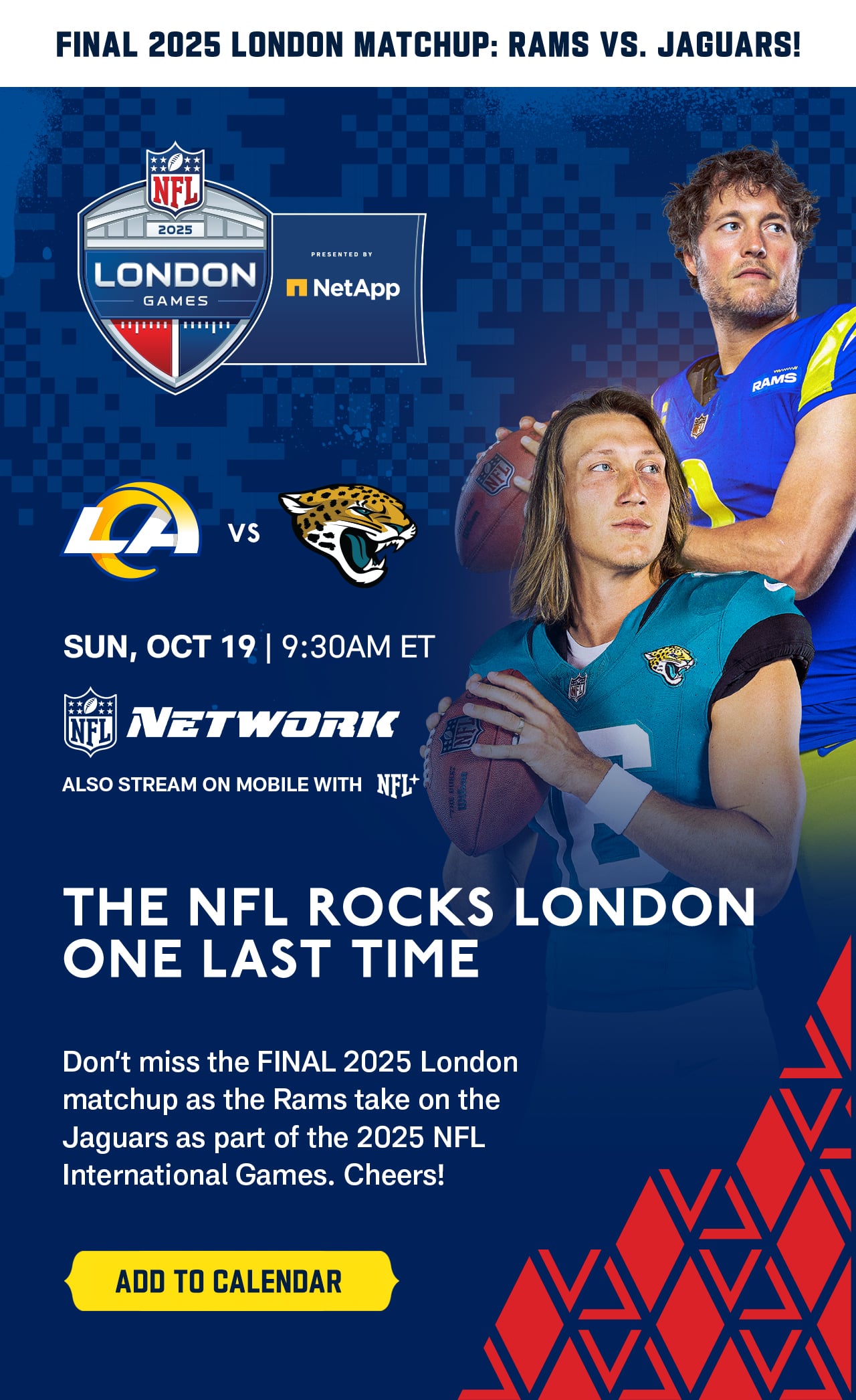 Final 2025 London Matchup: Rams vs. Jaguars!