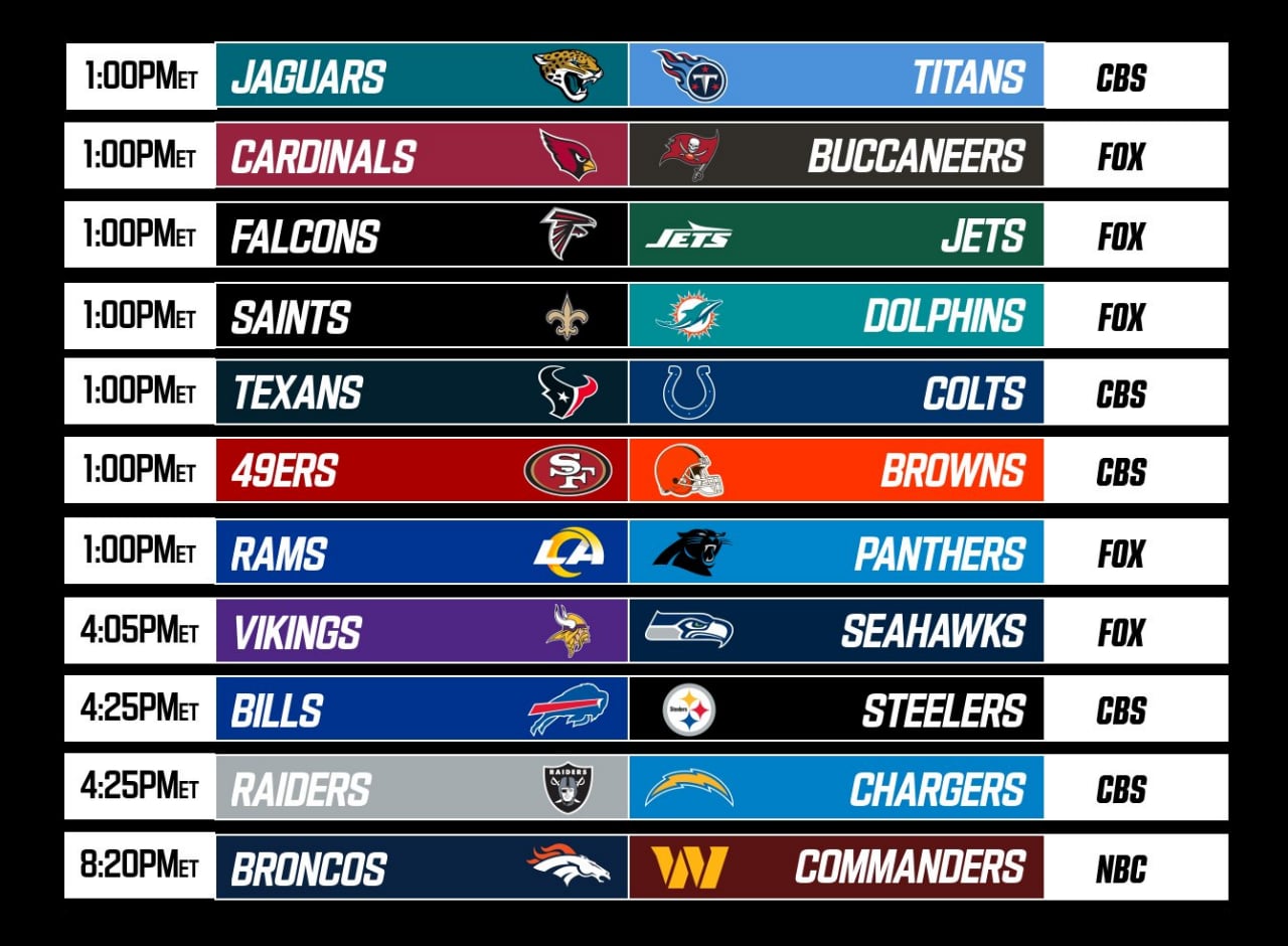 The Sunday Slate Full Schedule