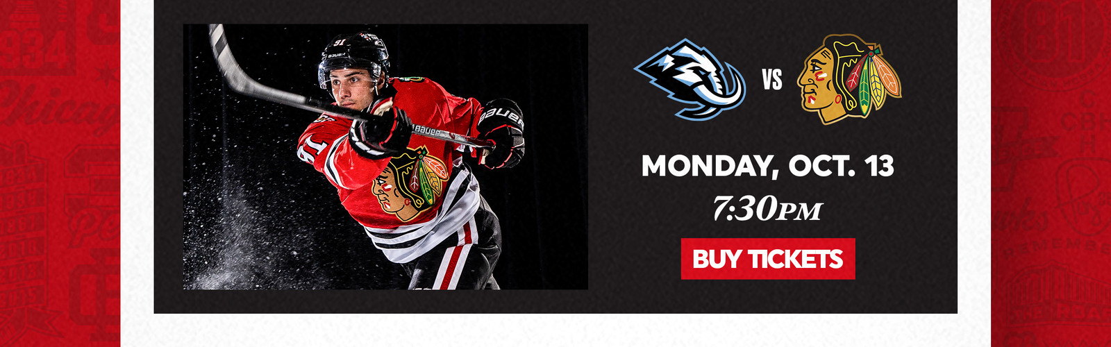 Blackhawks vs Mammoth - Monday, October 13 at 7:30PM