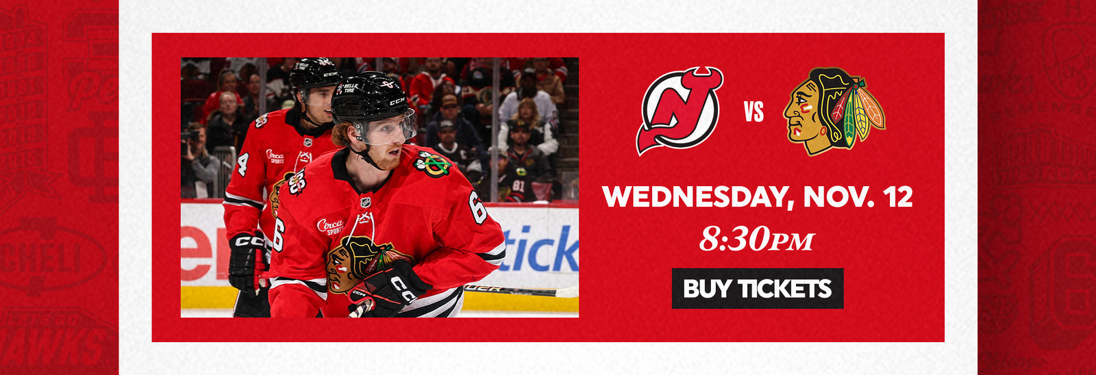 Blackhawks vs Devils Nov 12