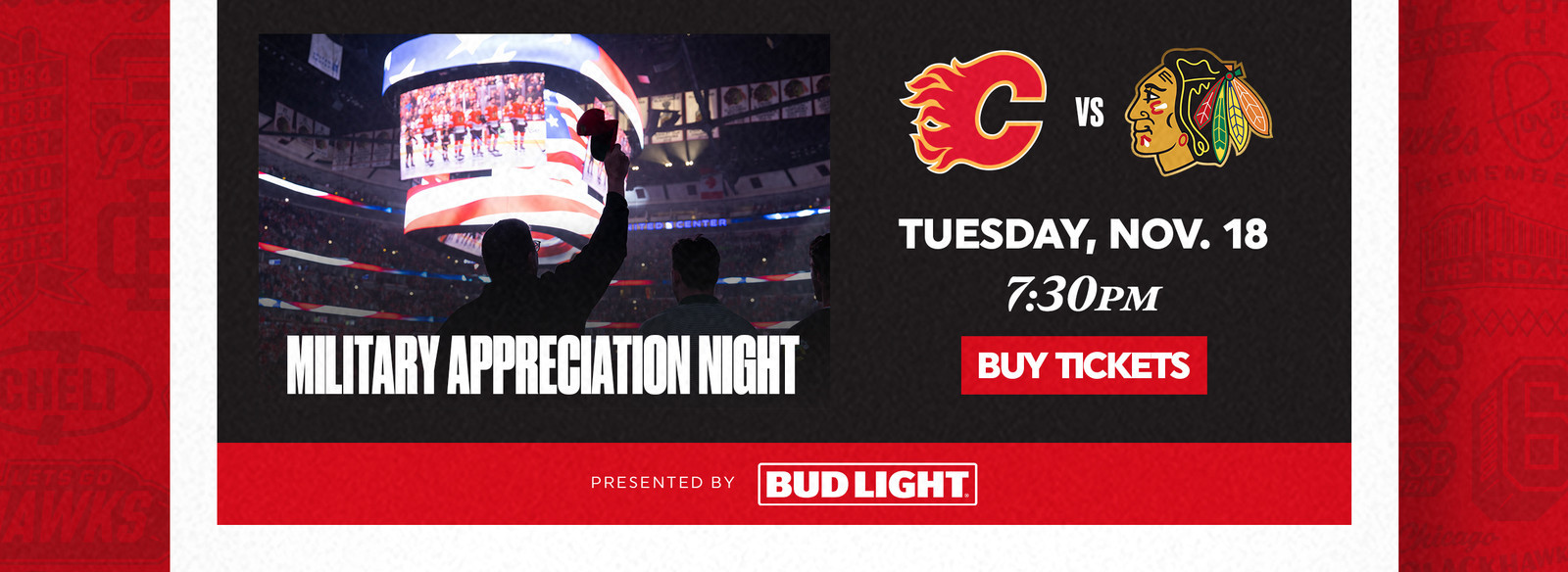 Military Appreciation Night on Nov 18