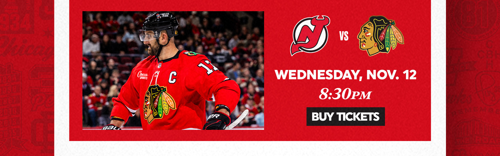 Blackhawks vs Devils - Wednesday, November 12