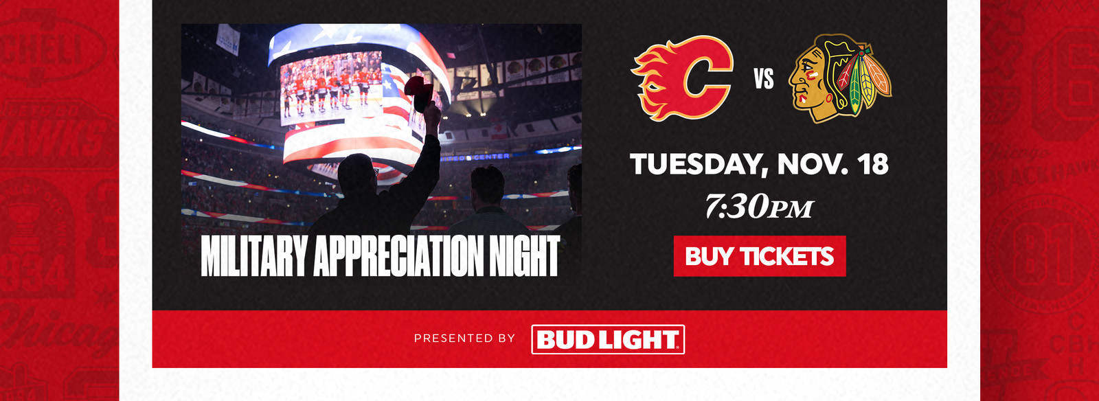 Military Appreciation Night - Tuesday, November 18