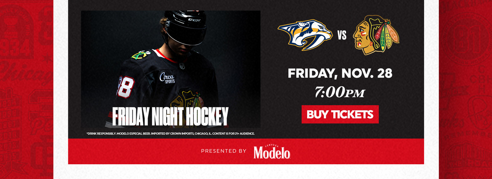 Friday Night Hockey - Friday, November 28 at 7pm