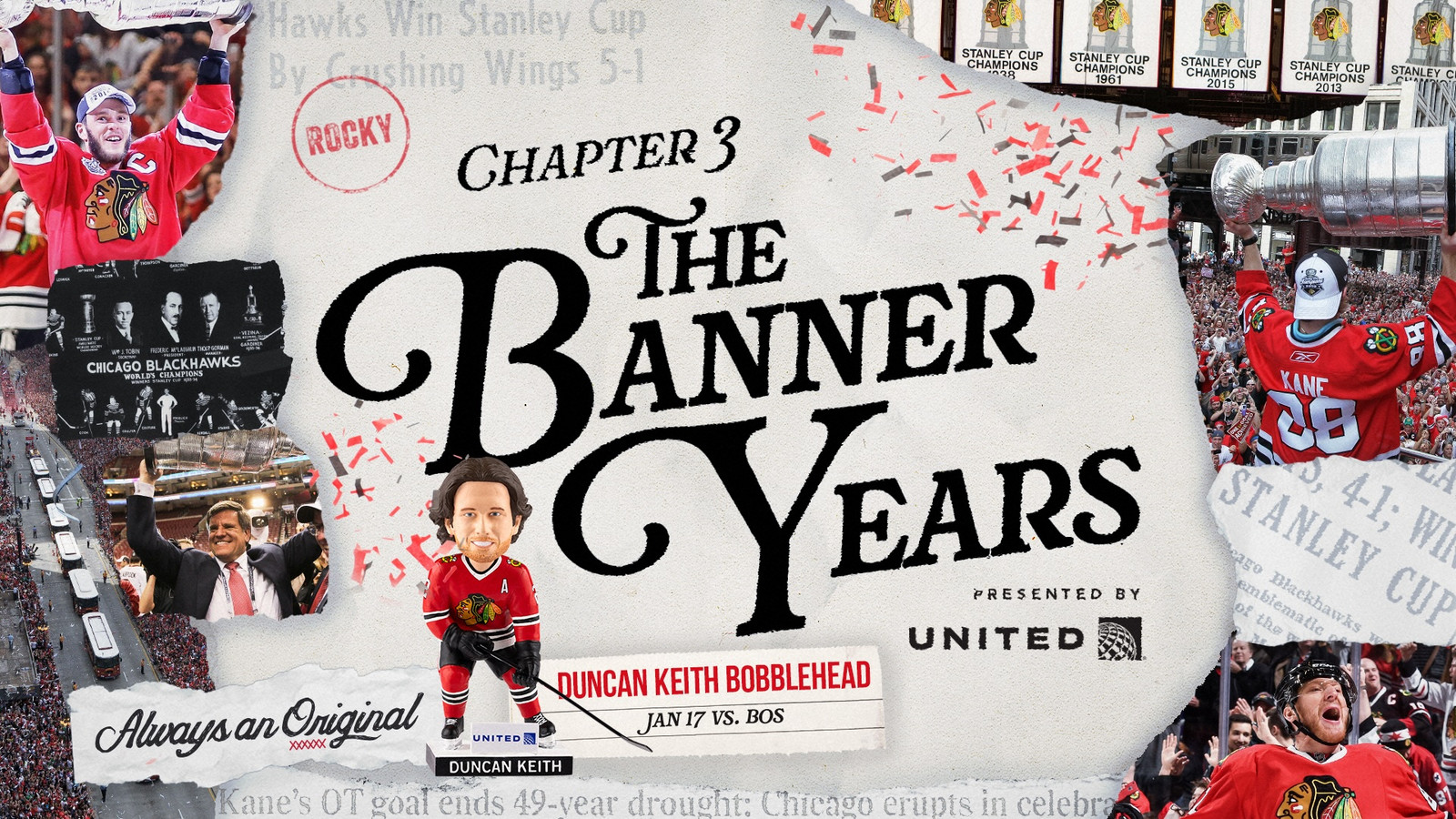 The Banner Years Centennial Celebration Night - Blackhawks vs Bruins - Saturday, January 17 at 7:00pm