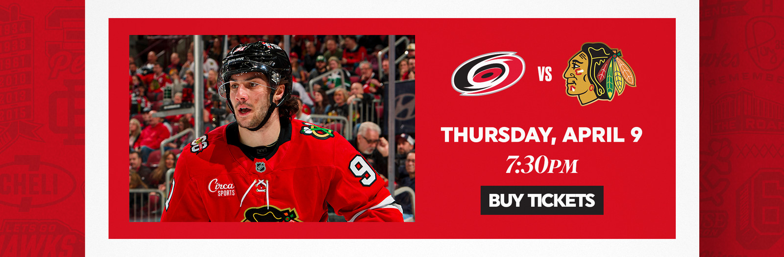 Hockey game on April 9 at 7:30 PM. Buy tickets.