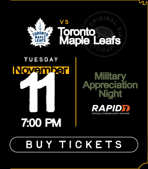 Boston Bruins vs. Toronto Maple Leafs  More Info More Info Tue • Nov 11, 2025 • 7:00 PM