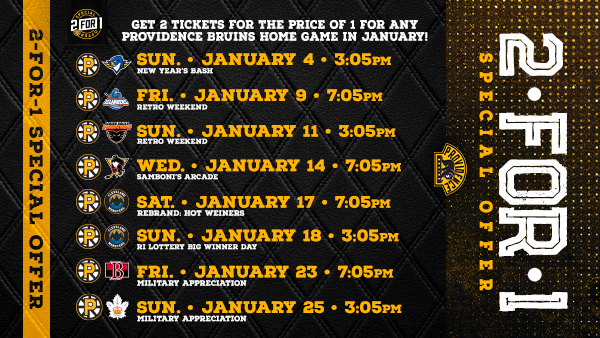 P-Bruins 2 for 1 Ticket Special