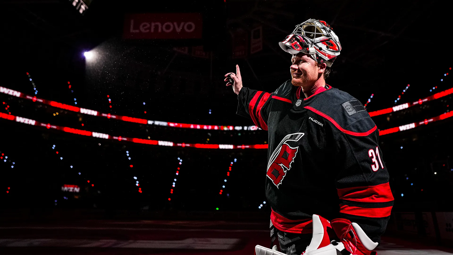 Frederik Andersen waving to the crowd