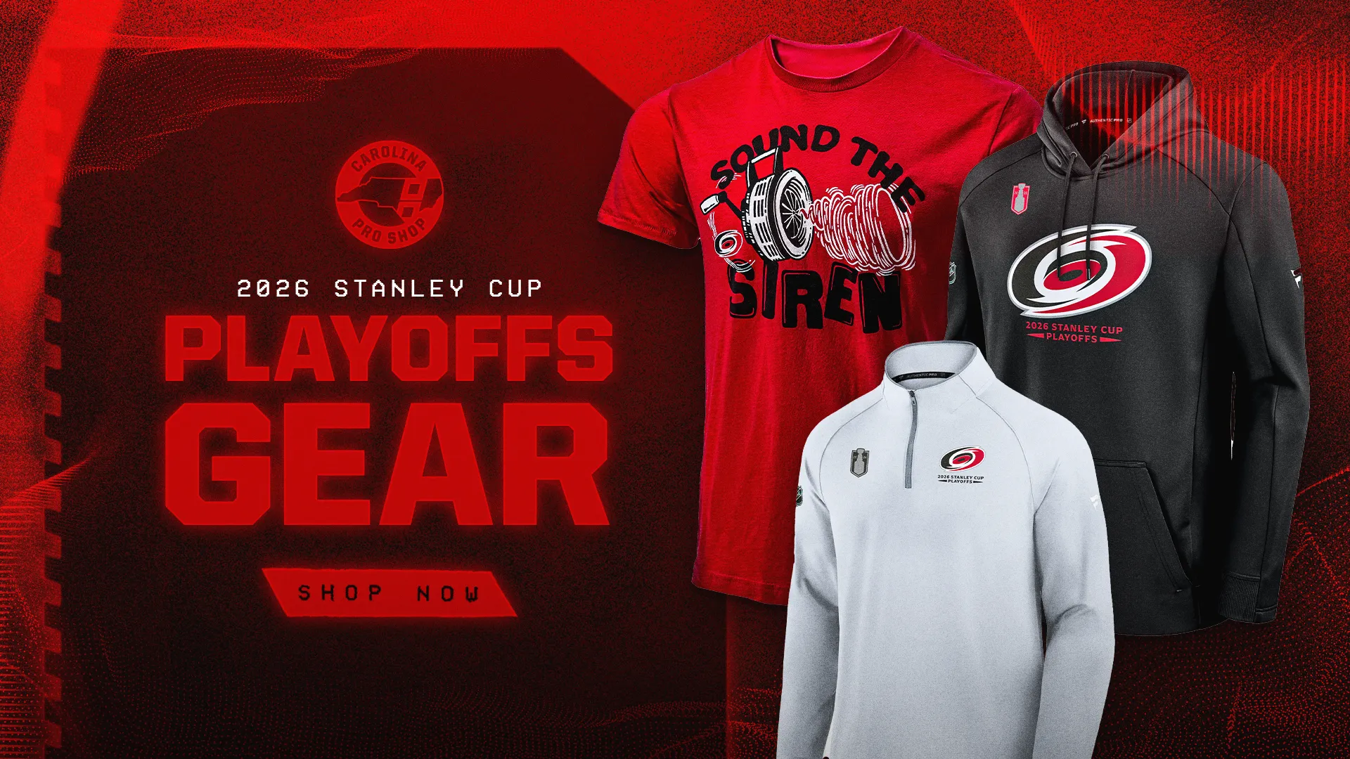 Graphic promoting 2026 Stanley Cup Playoffs Canes gear