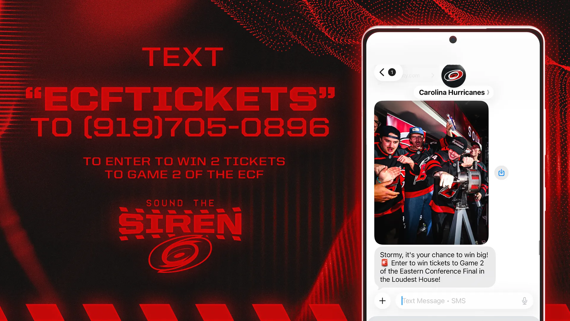 Text ECFTICKETS to (919) 705-0896 to enter to win 2 tickets to ECF Game 2