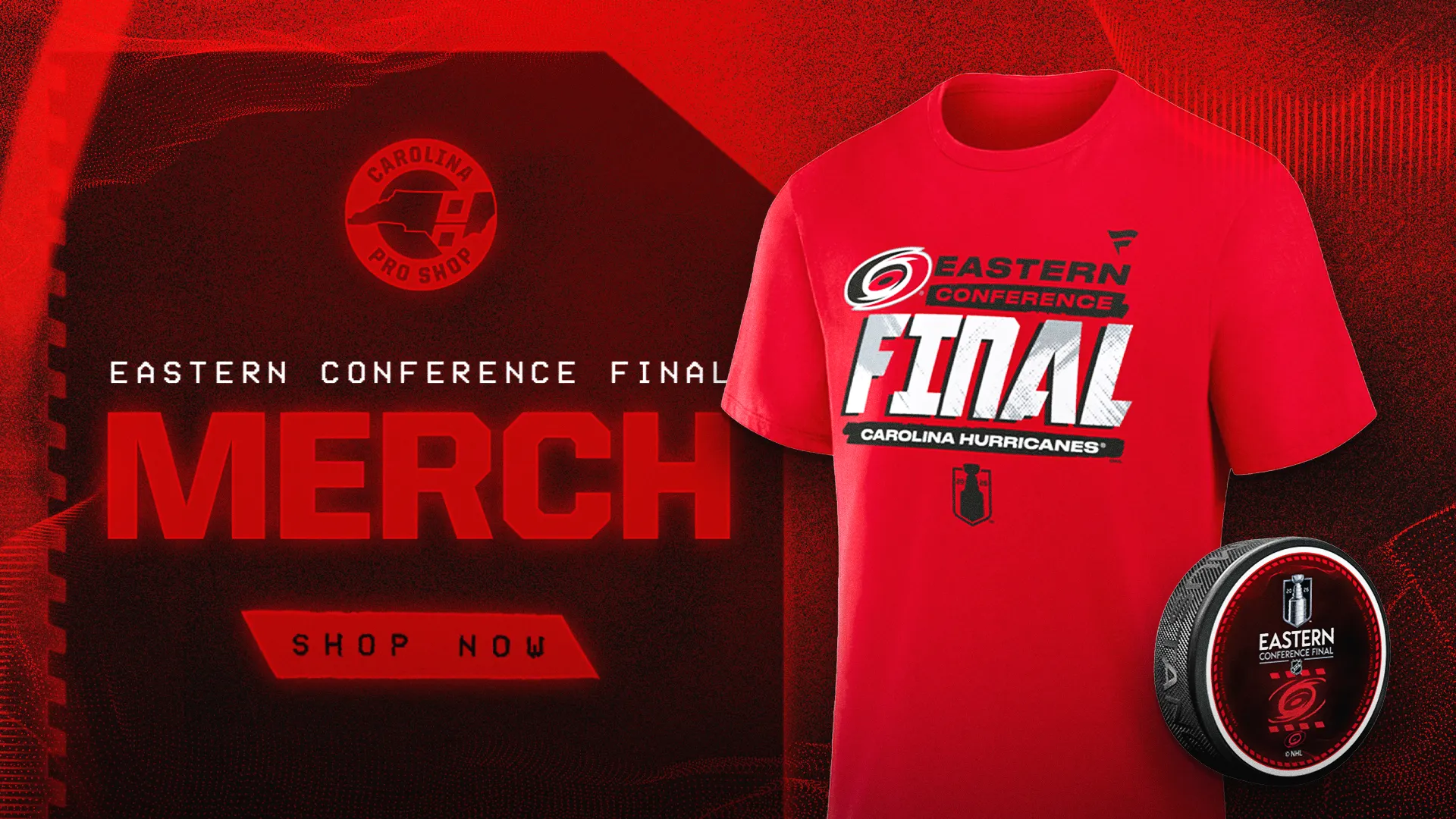 Graphic promoting 2026 Eastern Conference Final Canes gear