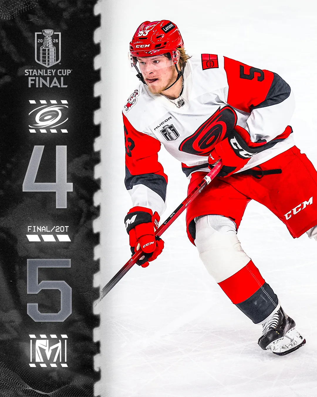 The Canes lose 5-4 in double overtime to the Golden Knights
