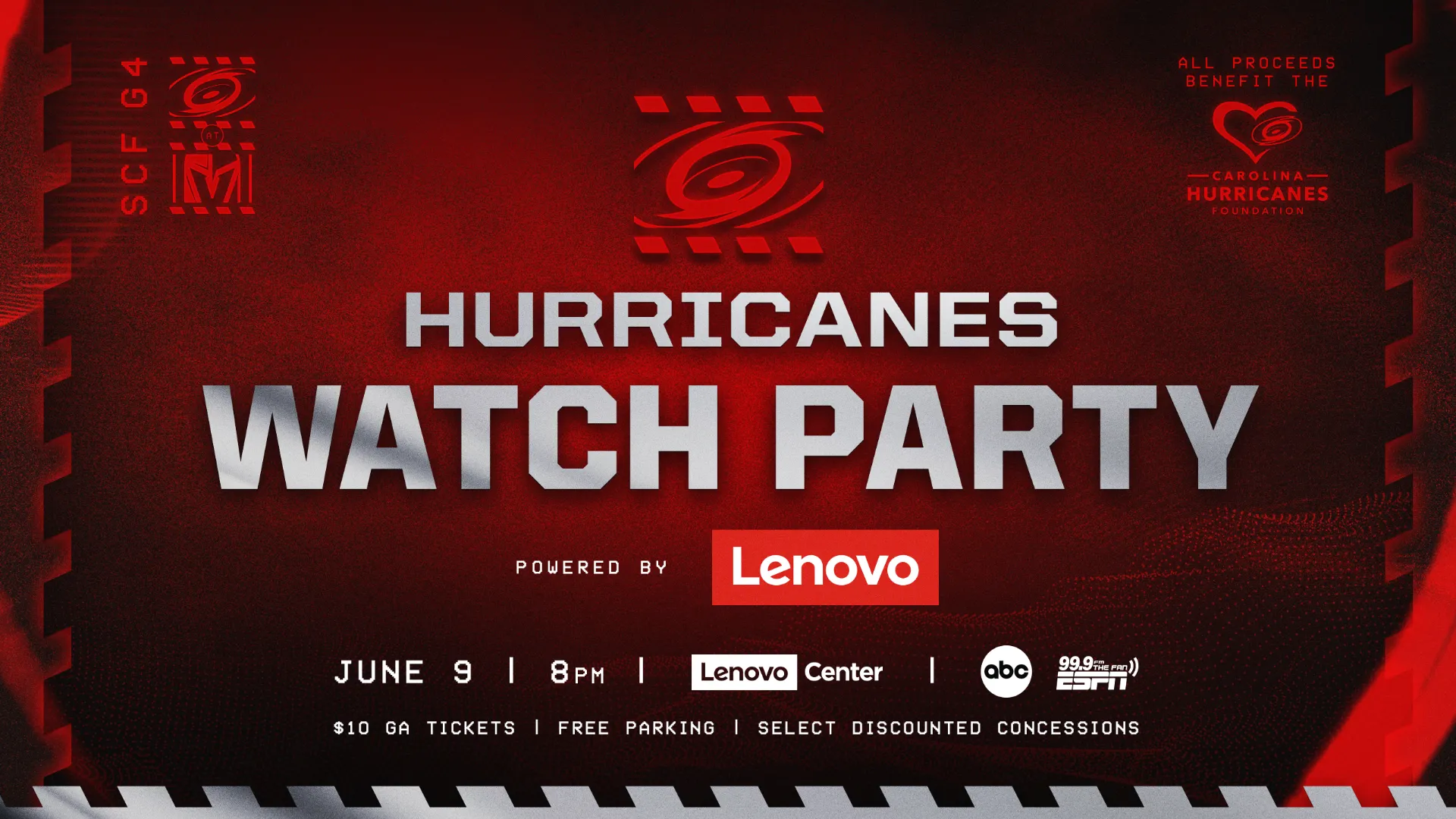 Hurricanes Watch Party presented by Lenovo | June 9, 8pm