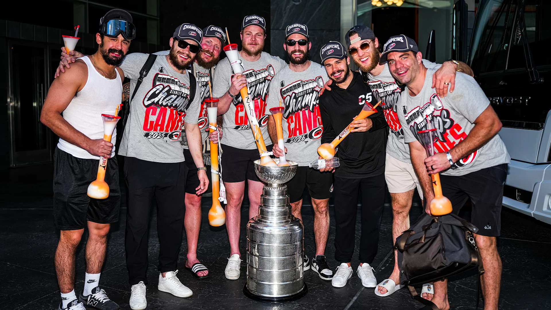 Canes players with the Cup