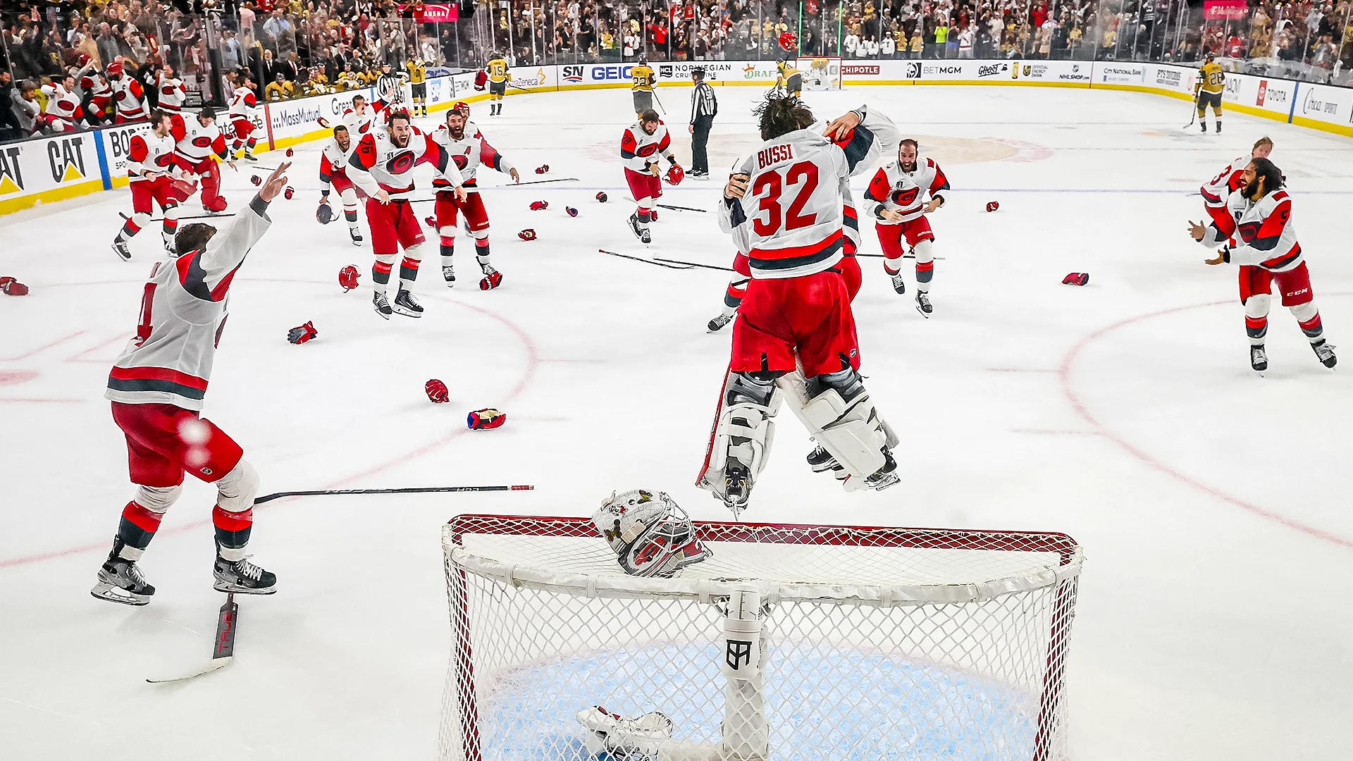 Brandon Bussi jumping in celebration