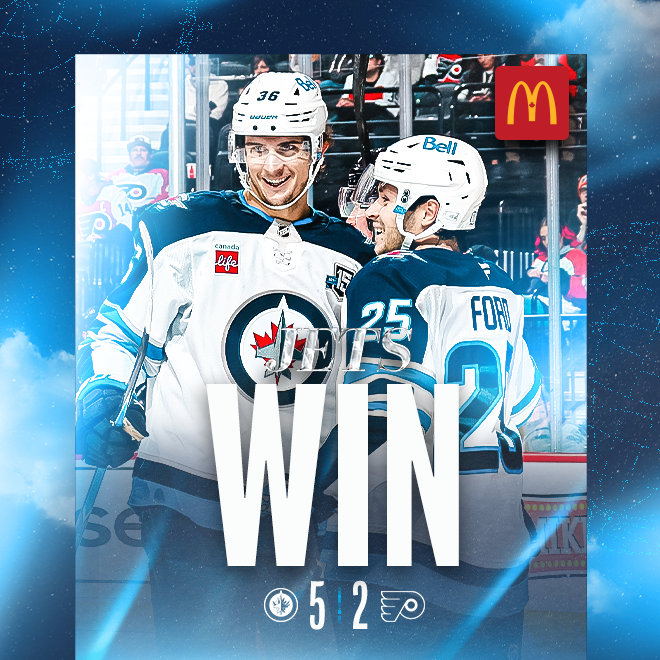 Jets Win. Winnipeg Jets 5, Philadelphia Flyers 2