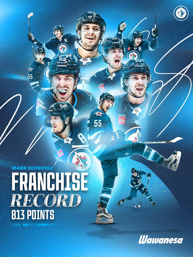 Mark Scheifele Franchise Record. 813 points. Wawanesa
