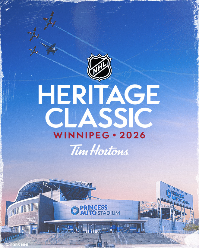 NHL Heritage Classic Winnipeg 2026. Tim Hortons. Image of Princess Auto Stadium